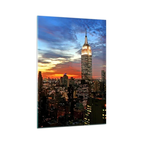 Quadro su vetro 70x100 cm - Luminosa notte americana - Arttor - Decorazioni  da parete moderne e originali, per il salotto e la camera da letto