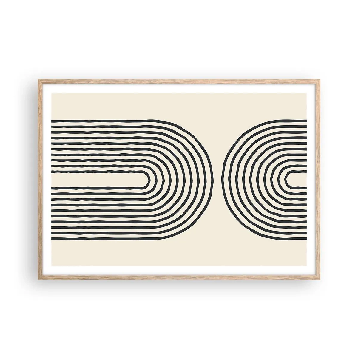 Poster in cornice rovere chiaro - Tra un attimo... - 100x70 cm