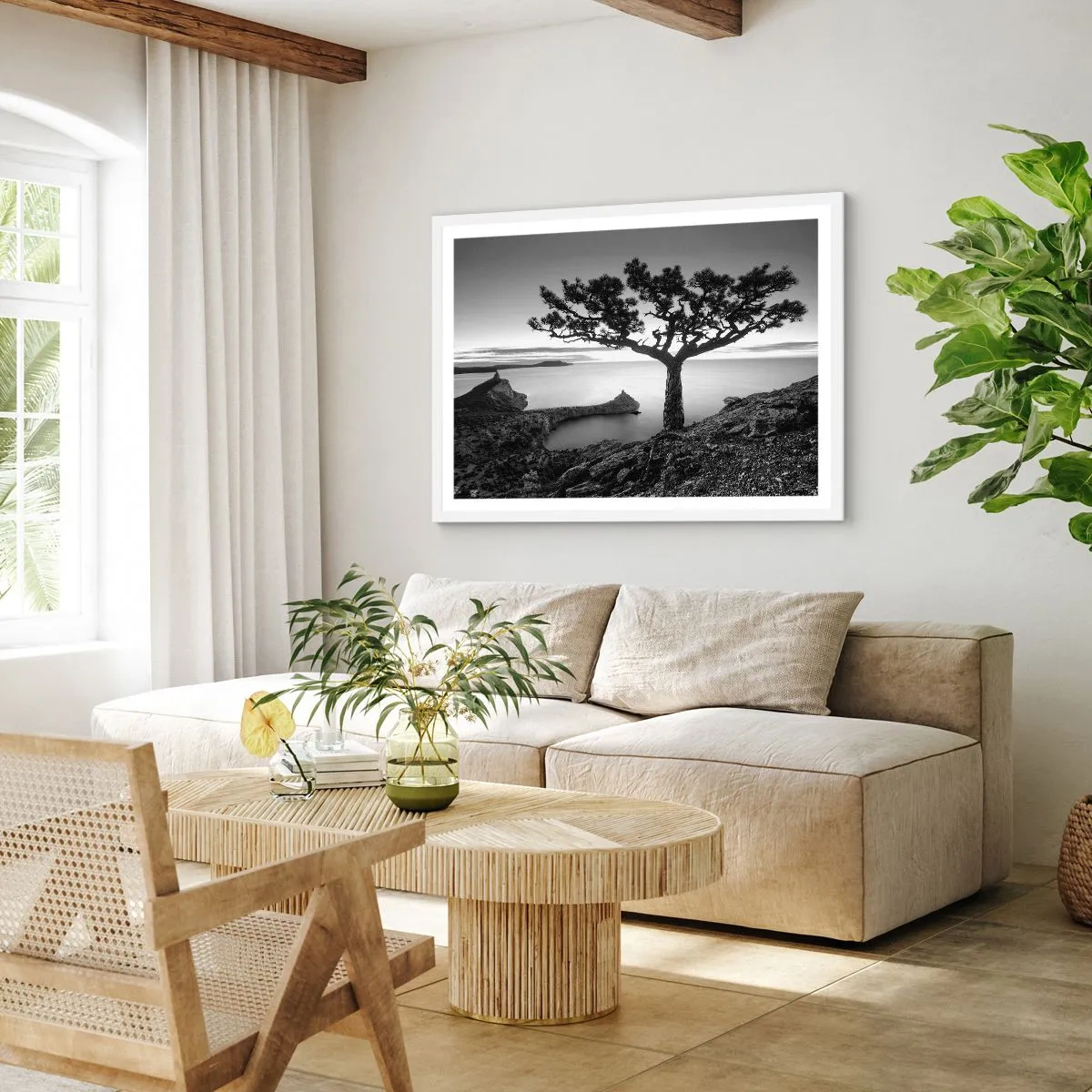 Poster in cornice bianca - Pace fino all'orizzonte - 70x50 cm