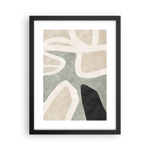 Poster in cornice nera - Composizione con motivi in nero - 30x40 cm