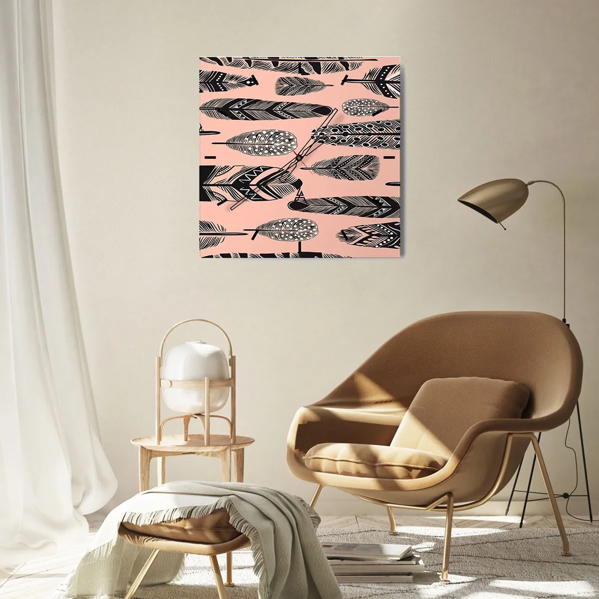 Orologio da parete - Orologio in Vetro - Collezione indiana - 30x30 cm