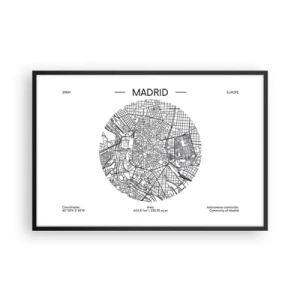 Poster in cornice nera - Anatomia di Madrid - 91x61 cm