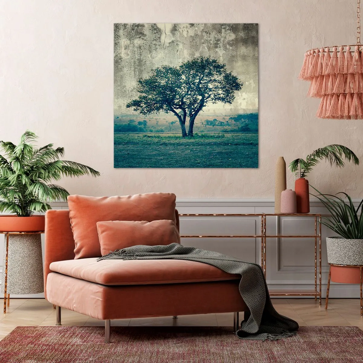 Quadro su tela - Stampe su Tela - Un melo su un prato blu? - 60x60 cm