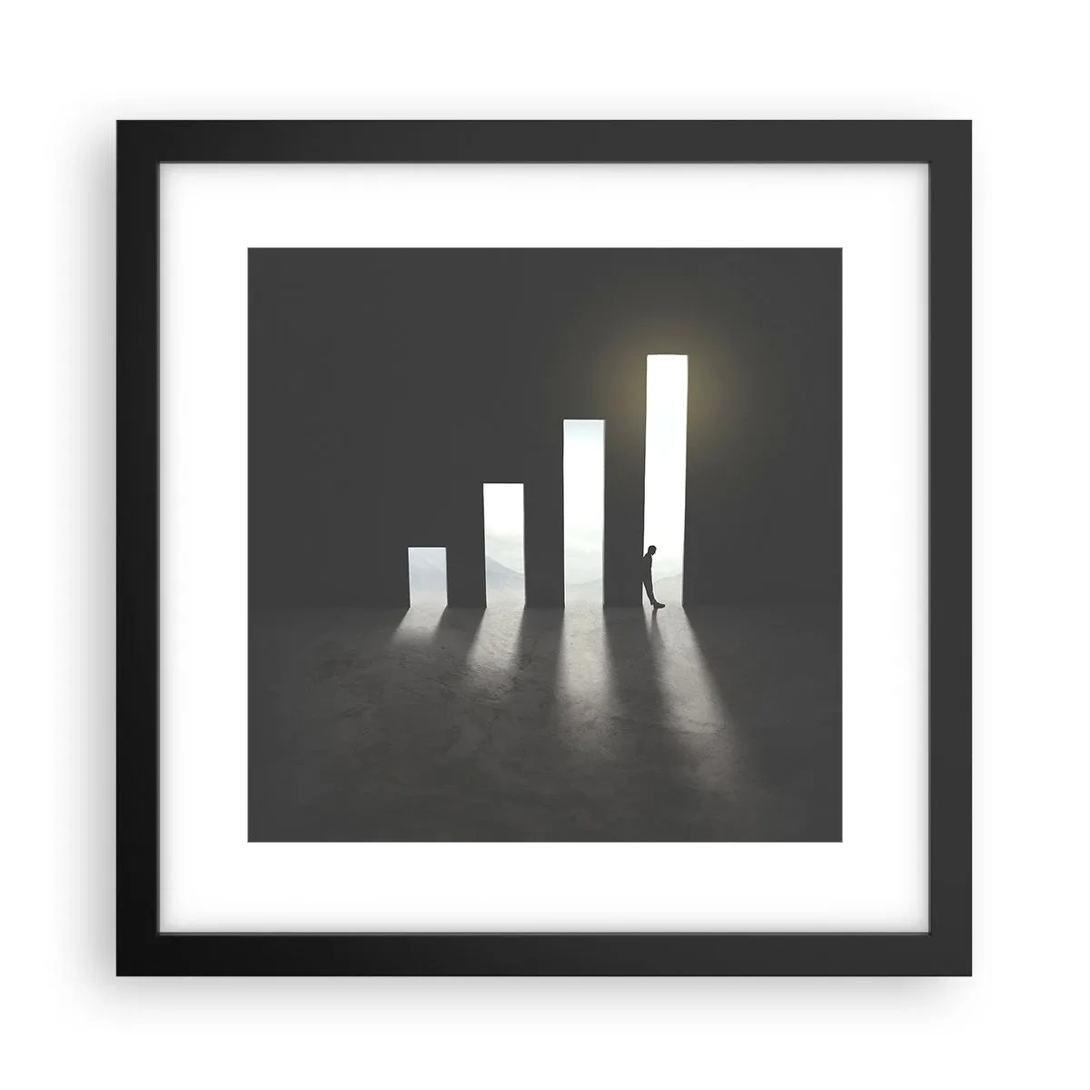 Poster in cornice nera - Successo - impressione - 30x30 cm