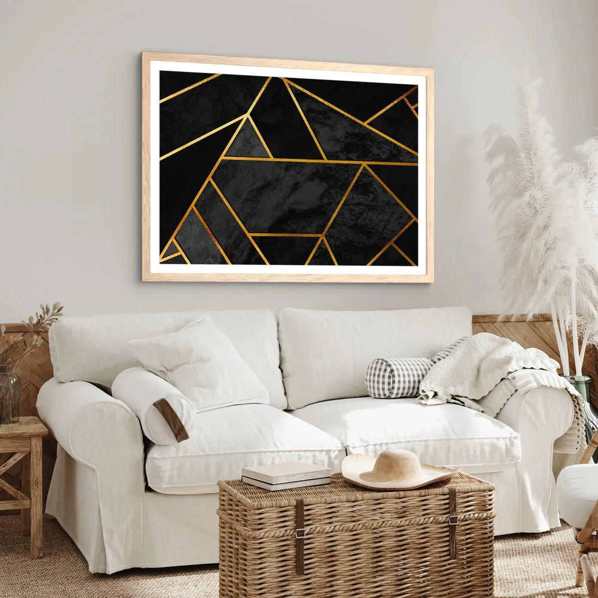Poster in cornice rovere chiaro - Oscurità e luce - 91x61 cm