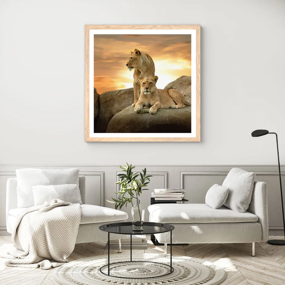 Poster in cornice rovere chiaro - Maestà reale - 60x60 cm