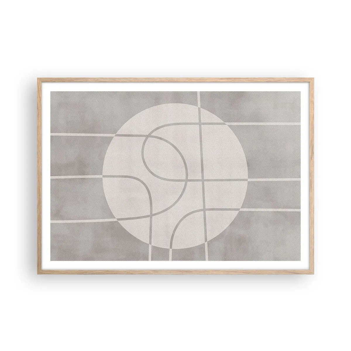 Poster in cornice rovere chiaro - Tondo e dritto - 100x70 cm