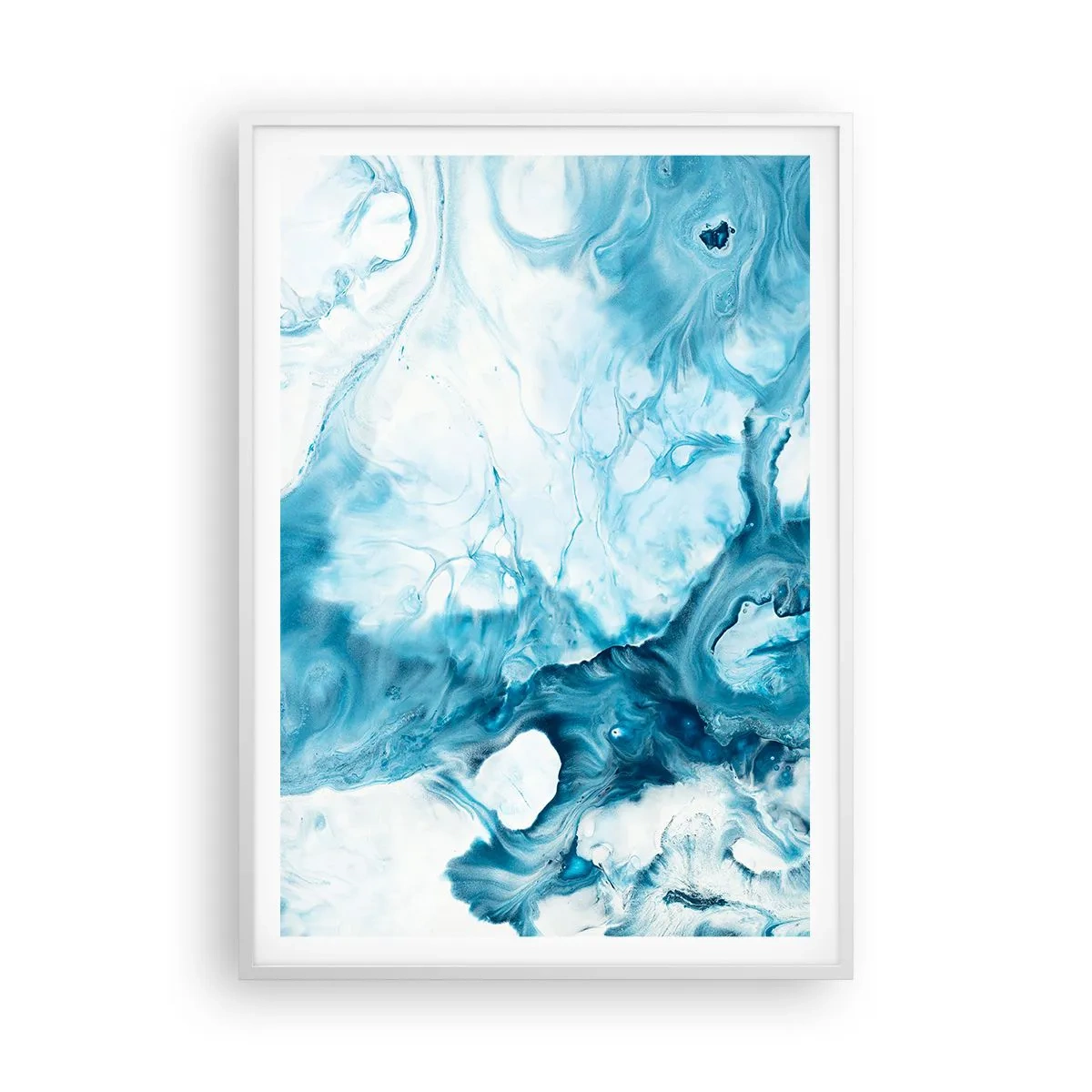 Poster in cornice bianca - Concerto di blu - 70x100 cm