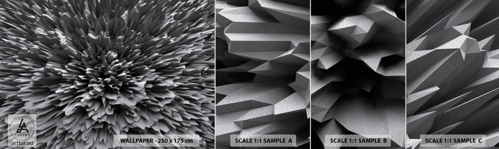 Campione di Fotomurale Premium Sand - Spigolosità massima - 3D, Moderno, Tridimensionale - 100x30 cm