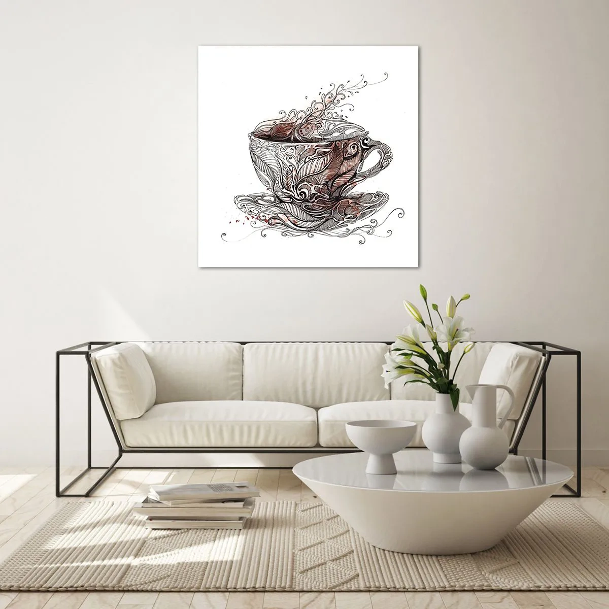 Quadro su vetro - Il tè fa bene a tutto - 70x70 cm