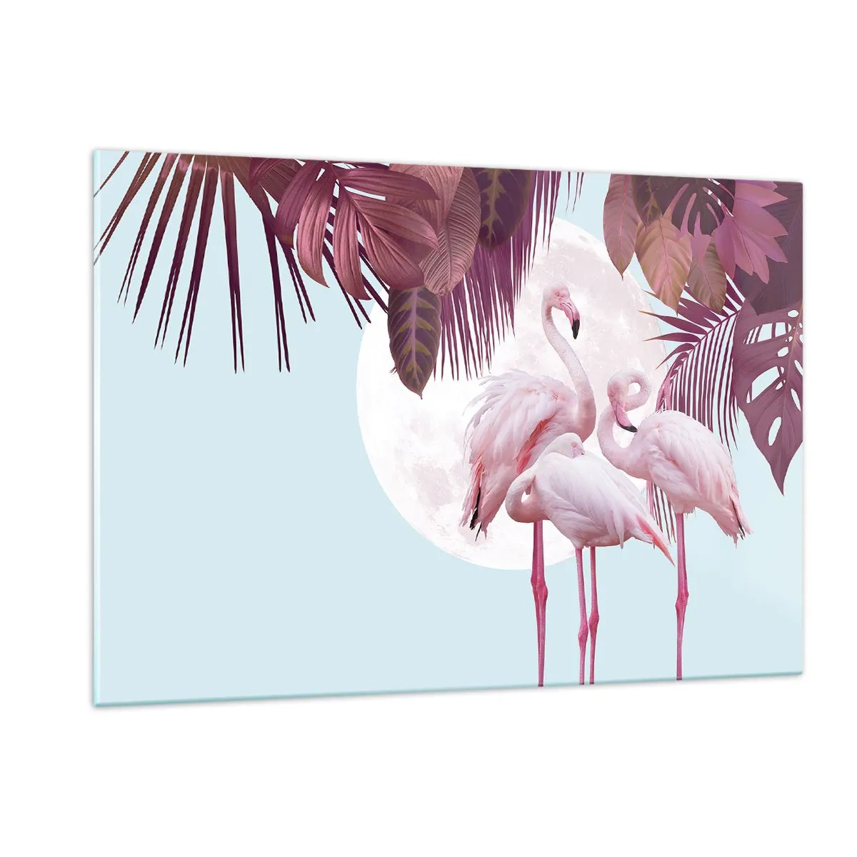 Quadro su vetro - Tre grazie d'uccello - 120x80cm - Tre grazie alate - Decorazione murale moderna per soggiorno e camera da letto ARTTOR