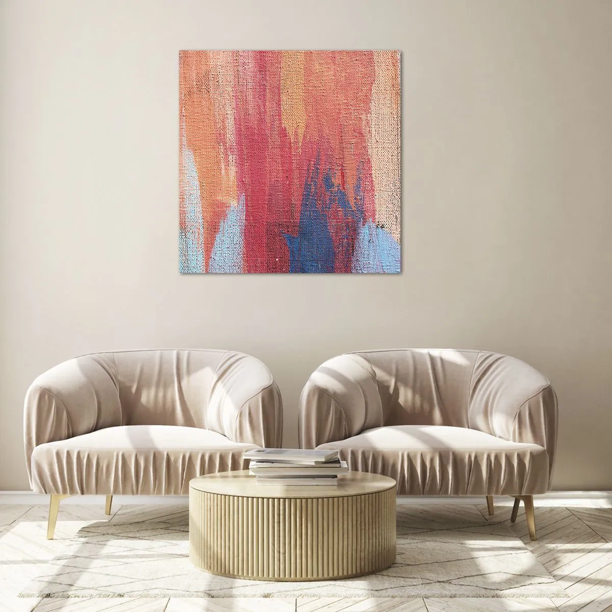 Quadro su vetro - Colando con l'arcobaleno - 30x30 cm