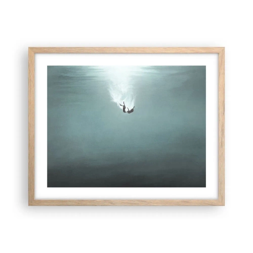Poster in cornice rovere chiaro - Nell'abbraccio dell'oceano - 50x40 cm