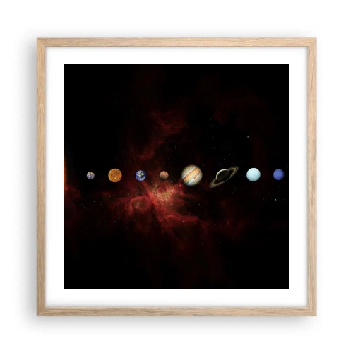 Poster in cornice rovere chiaro - Il nostro vicinato - 50x50 cm