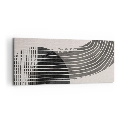 Quadro su tela - Stampe su Tela - Motivo astratto con linee e forme geometriche - 120x50cm - Andata e ritorno - Decorazione murale moderna per soggiorno e camera da letto ARTTOR