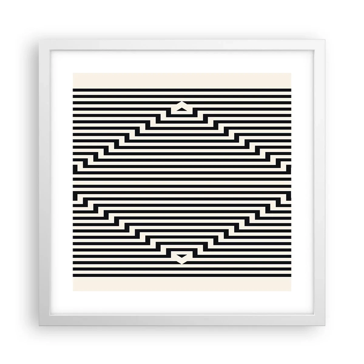 Poster in cornice bianca - Illusione geometrica - 40x40 cm