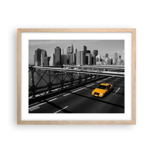 Poster in cornice rovere chiaro - Il colore della grande città - 50x40 cm