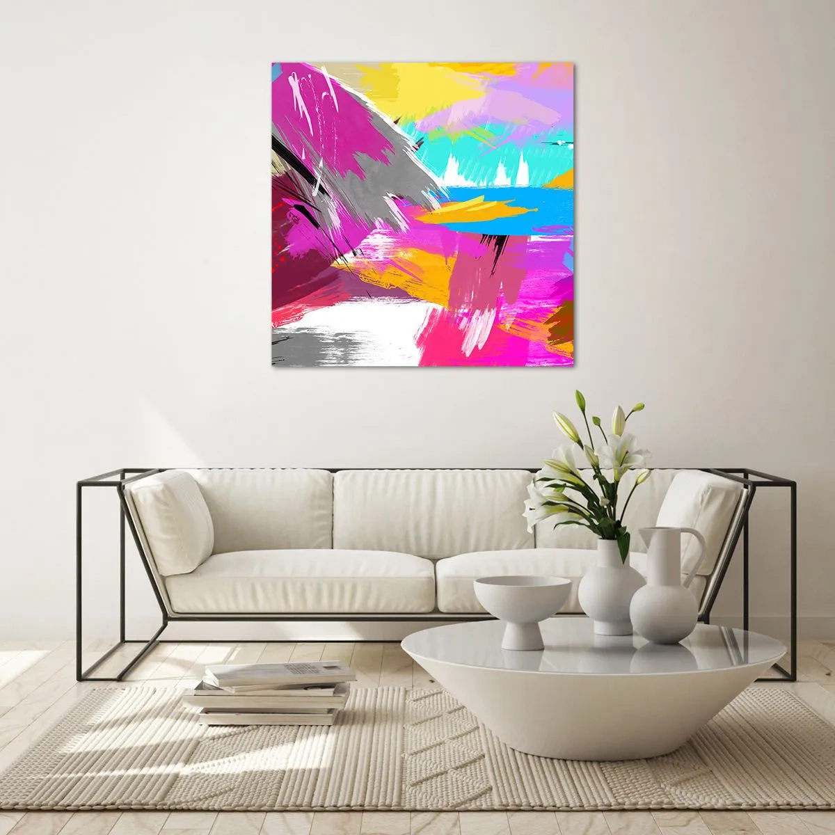 Quadro su vetro - Pennellata dopo pennellata - 40x40 cm