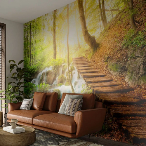 Fotomurali Autoadesivo Deluxe Sticker - Bramata freschezza - Paesaggio, Cascata, foresta - 400x280 cm