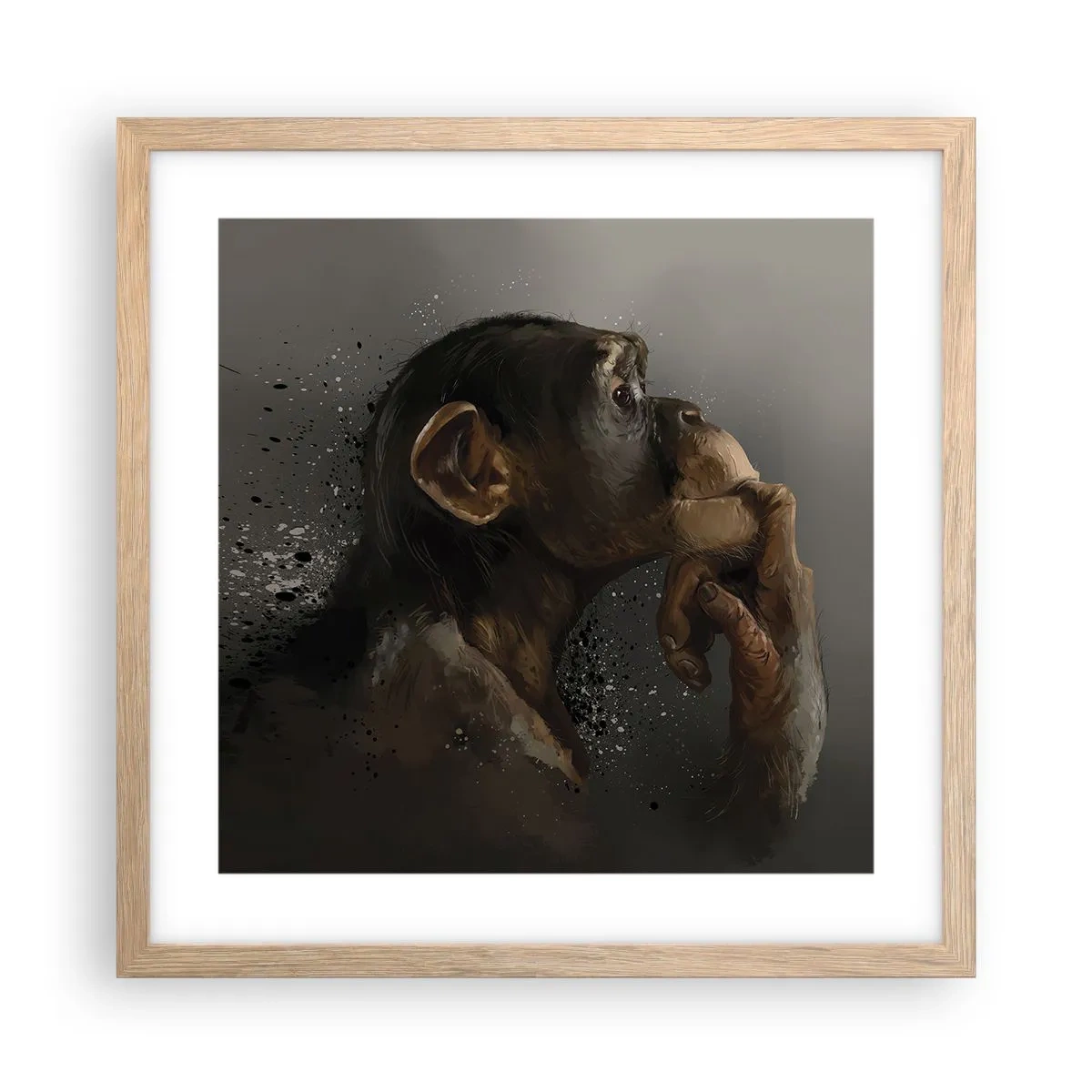 Poster in cornice rovere chiaro - Sicuramente un pensatore - 40x40 cm