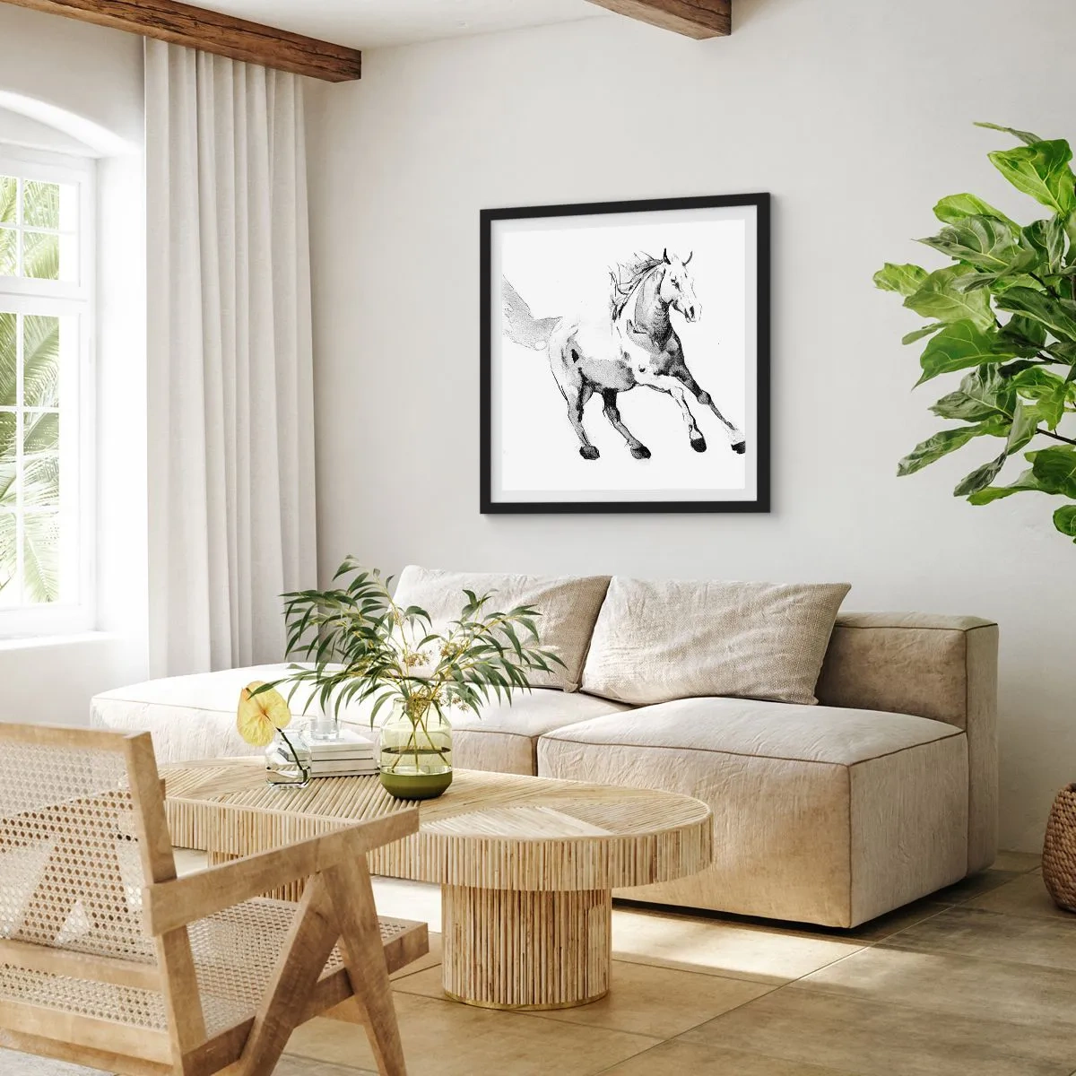 Poster in cornice nera - Anima indomabile - 40x40 cm