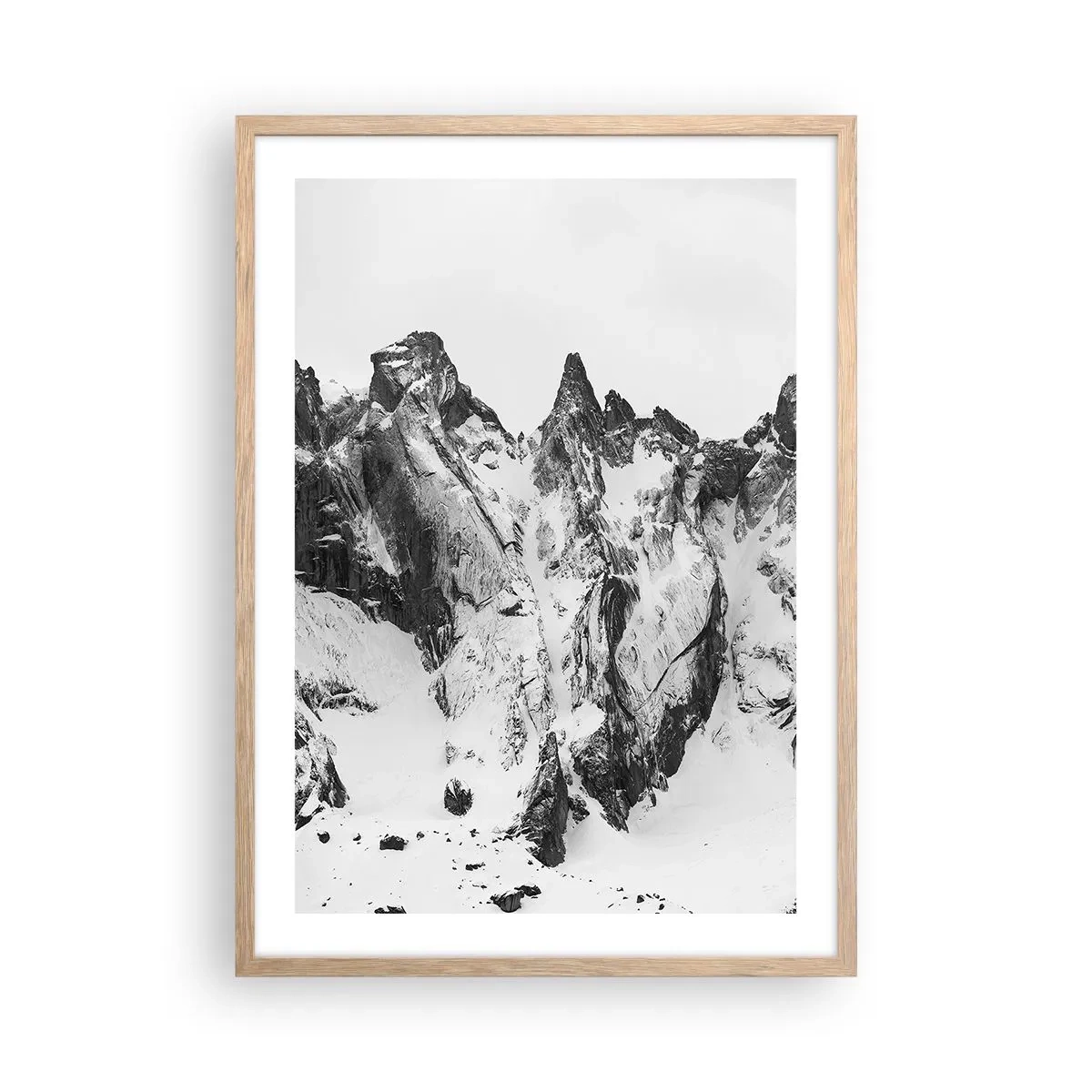 Poster in cornice rovere chiaro - Cresta minacciosa di granito - 50x70 cm