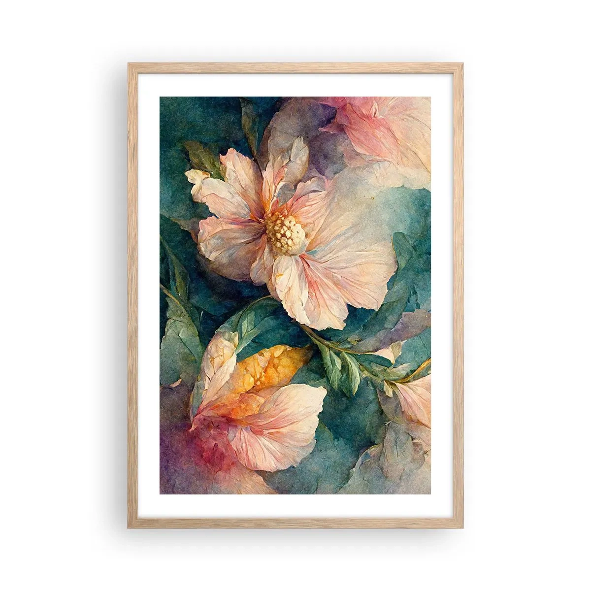 Poster in cornice rovere chiaro - Delicatezza pura - 50x70 cm