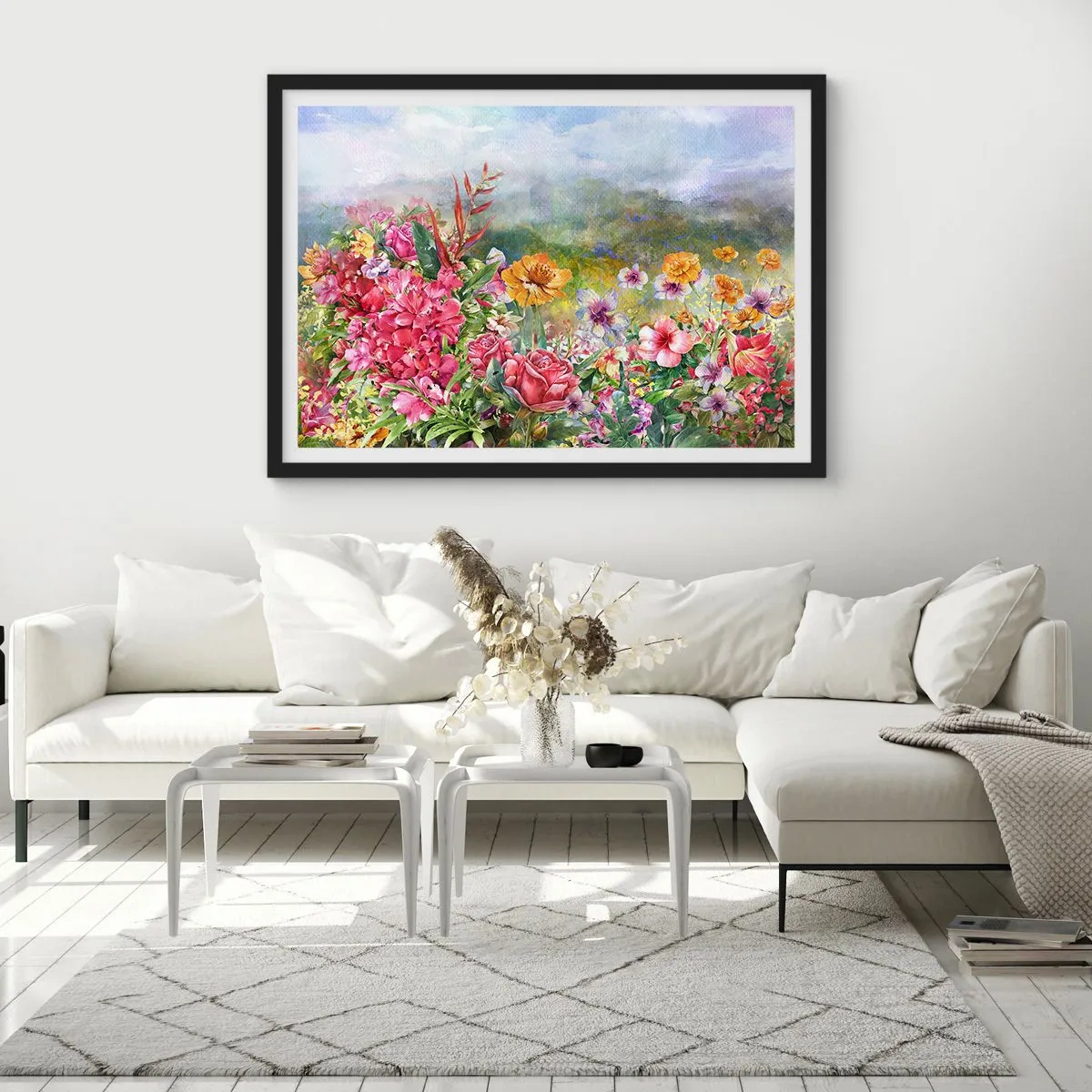 Poster in cornice nera - Il giardino impazzito - 91x61 cm