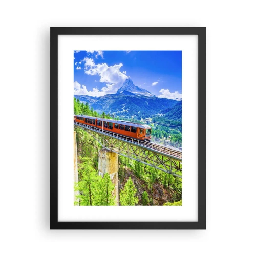 Poster in cornice nera - Ferrovia alpina - 30x40 cm