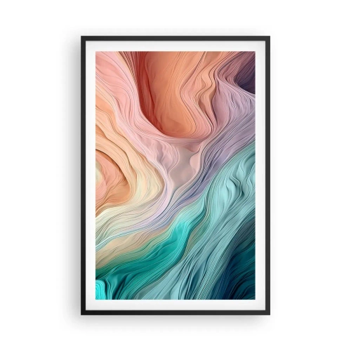Poster in cornice nera - Onda arcobaleno - 61x91 cm