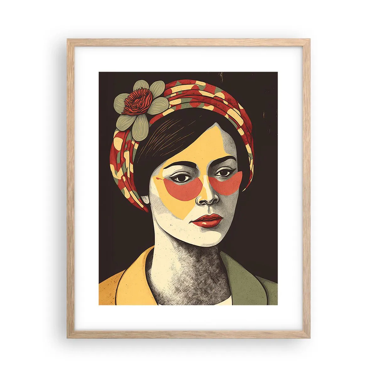 Poster in cornice rovere chiaro - Dama di corallo - 40x50 cm