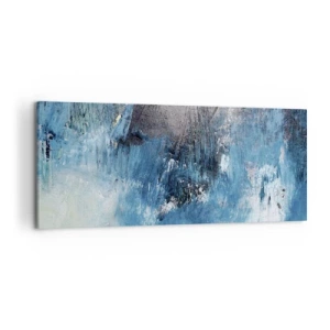Quadro su tela - Stampe su Tela - Pennellate astratte in tonalità di blu - 120x50cm - Rapsodia blu - Decorazione murale moderna per soggiorno e camera da letto ARTTOR