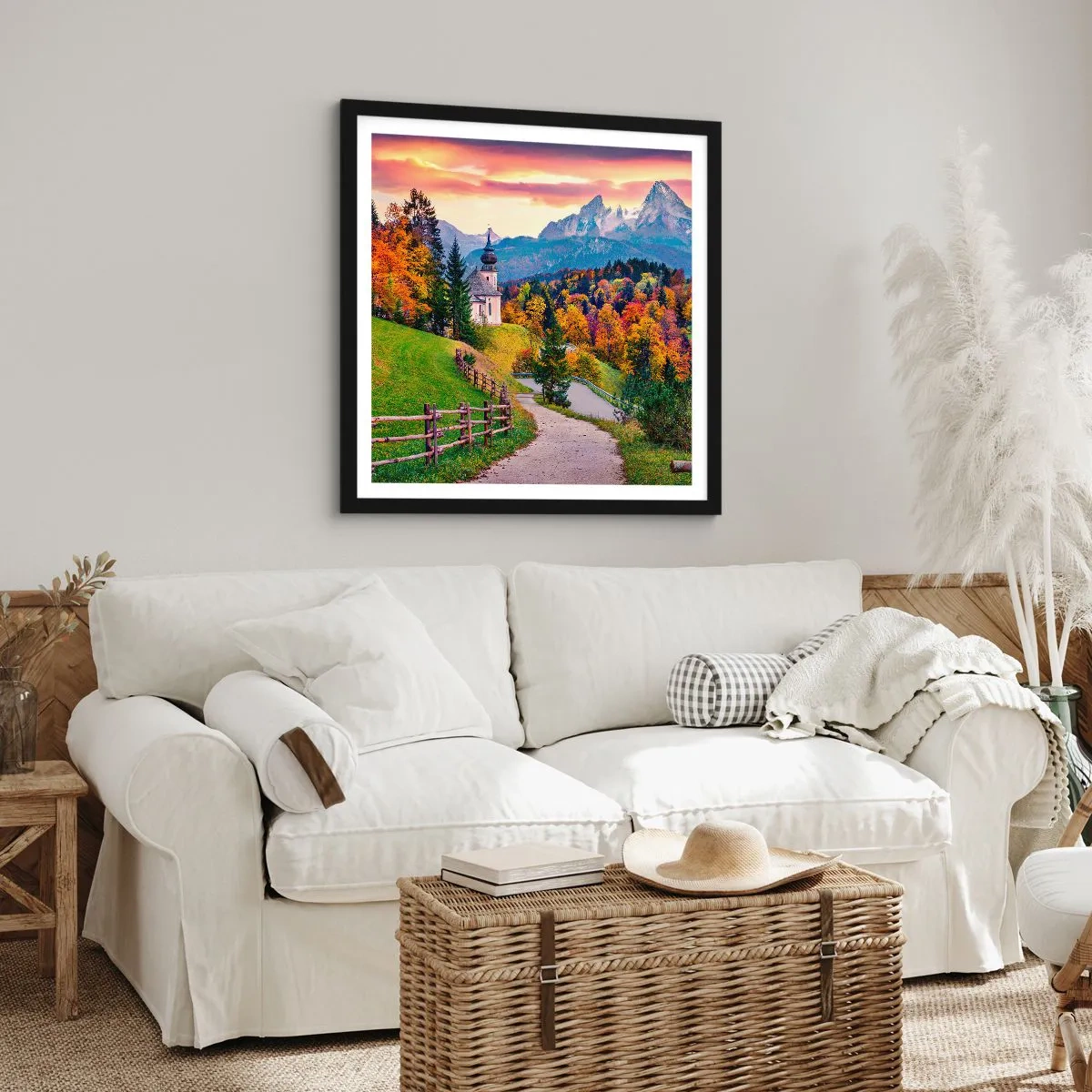 Poster in cornice nera - Un paesaggio come dipinto - 60x60 cm