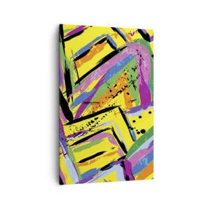 Quadro su tela - Stampe su Tela - Astrazione vivida in colori vivaci e forme dinamiche - 80x120cm - Grida di gioia - Decorazione murale moderna per soggiorno e camera da letto ARTTOR