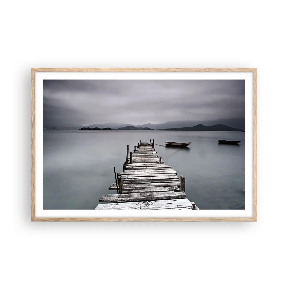 Poster in cornice rovere chiaro - Domani puoi partire - 91x61 cm