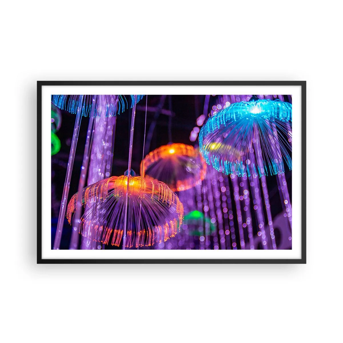 Poster in cornice nera - Fontane di luce - 91x61 cm