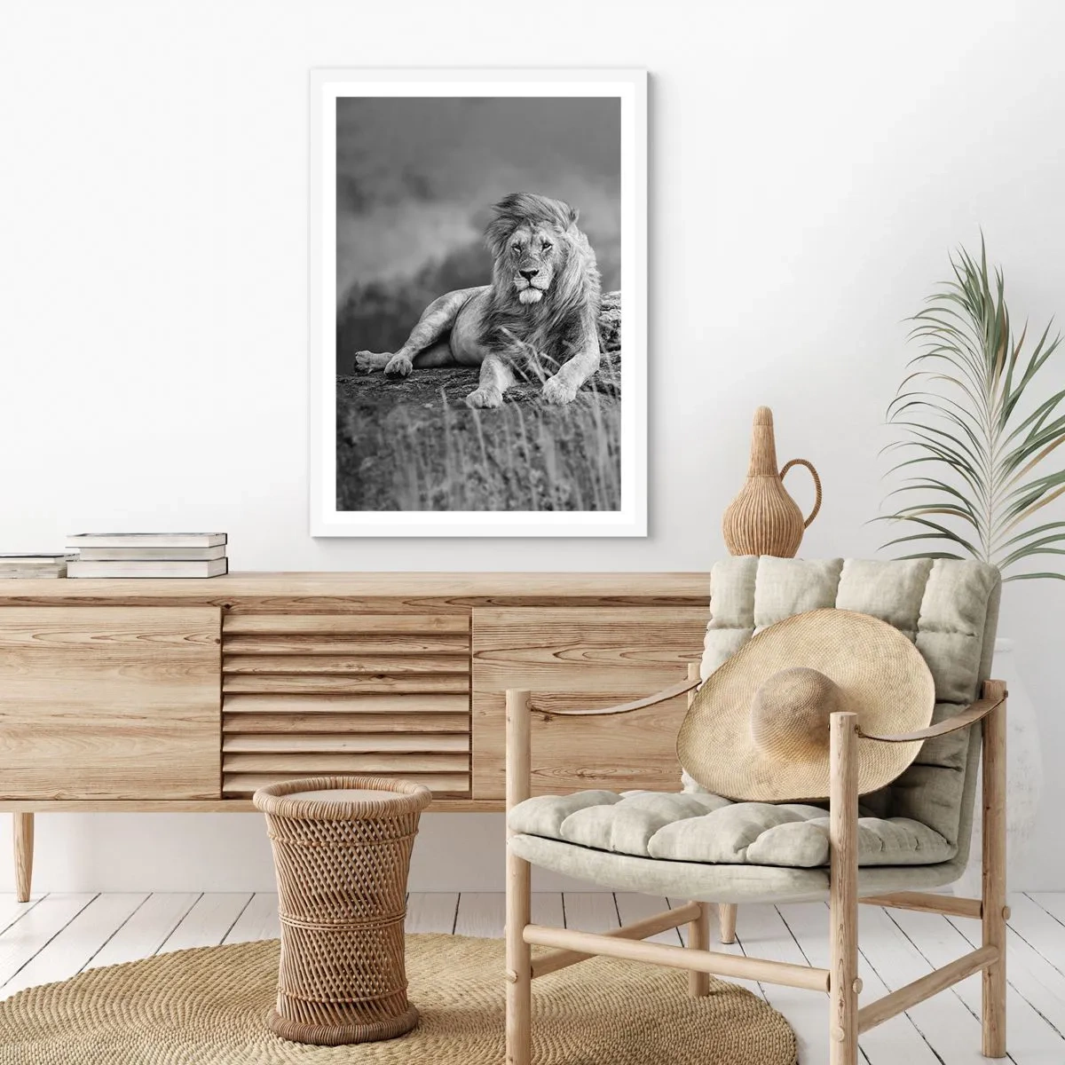 Poster in cornice bianca - La siesta del re - 30x40 cm