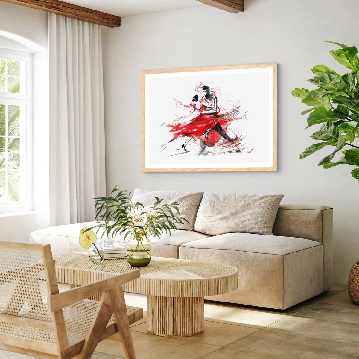 Poster in cornice rovere chiaro - Tango: il ritmo della passione - 50x40 cm