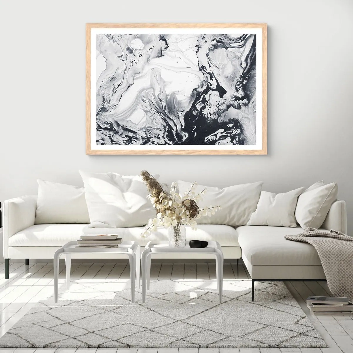 Poster in cornice rovere chiaro - Il centro della terra - 70x50 cm