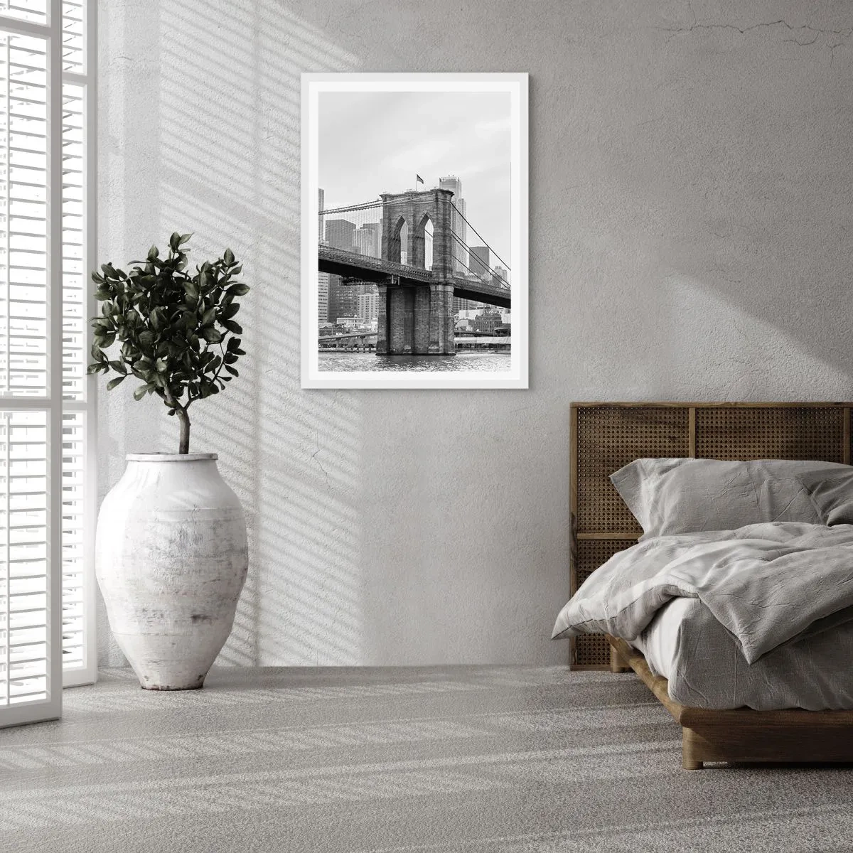 Poster in cornice bianca - Atmosfera di New York - 61x91 cm