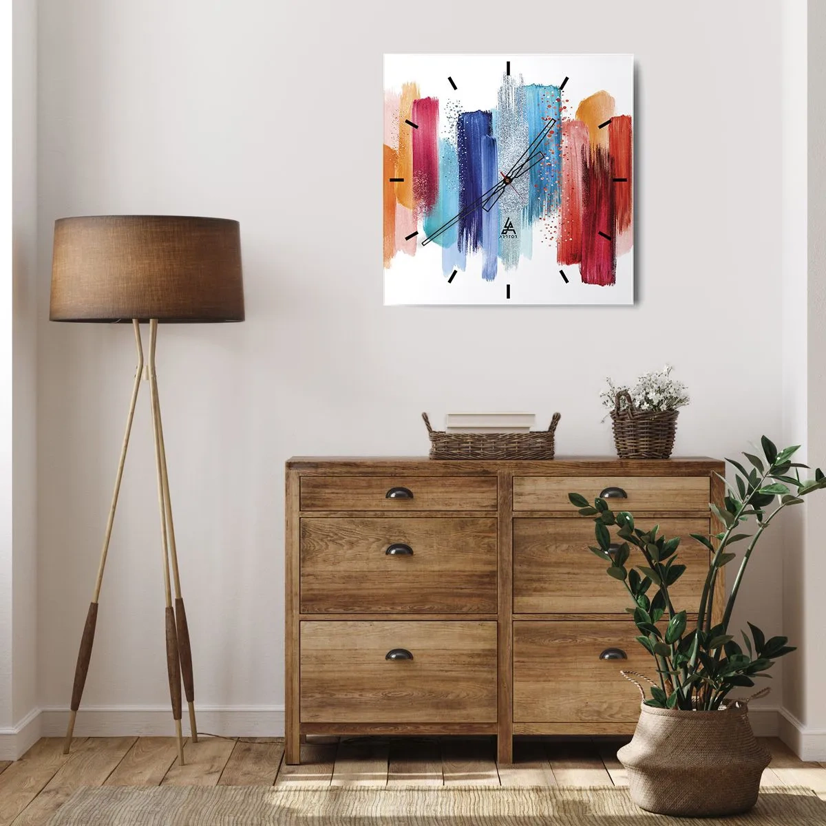 Orologio da parete - Orologio in Vetro - In alto e in basso - 40x40 cm