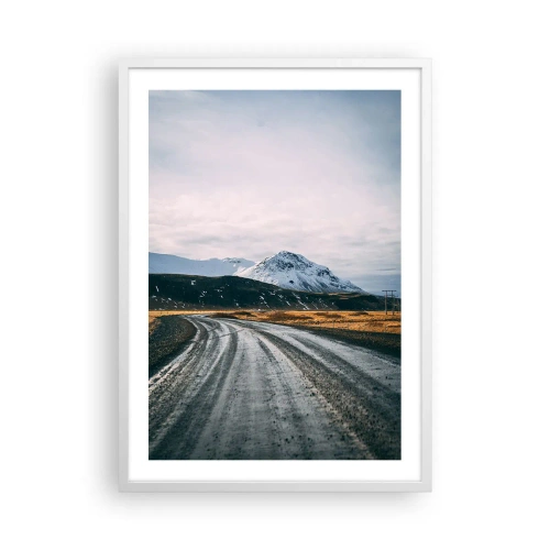 Poster in cornice bianca - Nel clima dell'Islanda - 50x70 cm