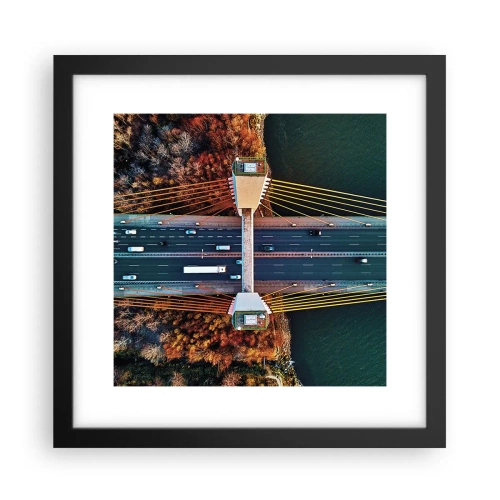 Poster in cornice nera - Oltre il fiume, oltre il bosco - 30x30 cm