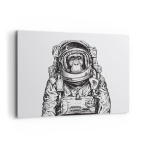 Quadro su tela - Stampe su Tela - Immagine di un astronauta in tuta spaziale con la testa di una scimmia - 100x70cm - Evoluzione alternativa - Decorazione murale moderna per soggiorno e camera da letto ARTTOR
