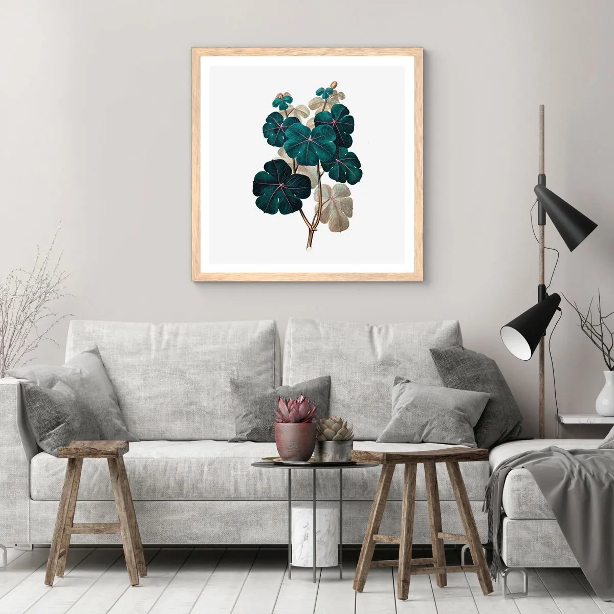 Poster in cornice rovere chiaro - Dal vecchio erbario - 40x40 cm