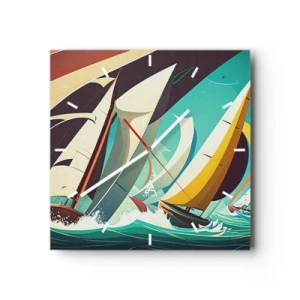 Orologio da parete - Orologio in Vetro - Compagne degli elementi - 40x40 cm