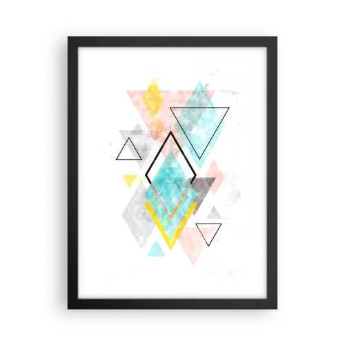 Poster in cornice nera - Gioco geometrico - 30x40 cm