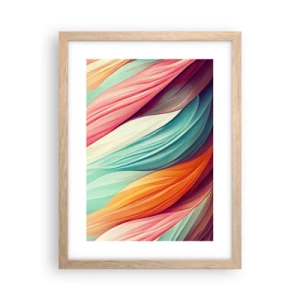 Poster in cornice rovere chiaro - Intreccio arcobaleno - 30x40 cm