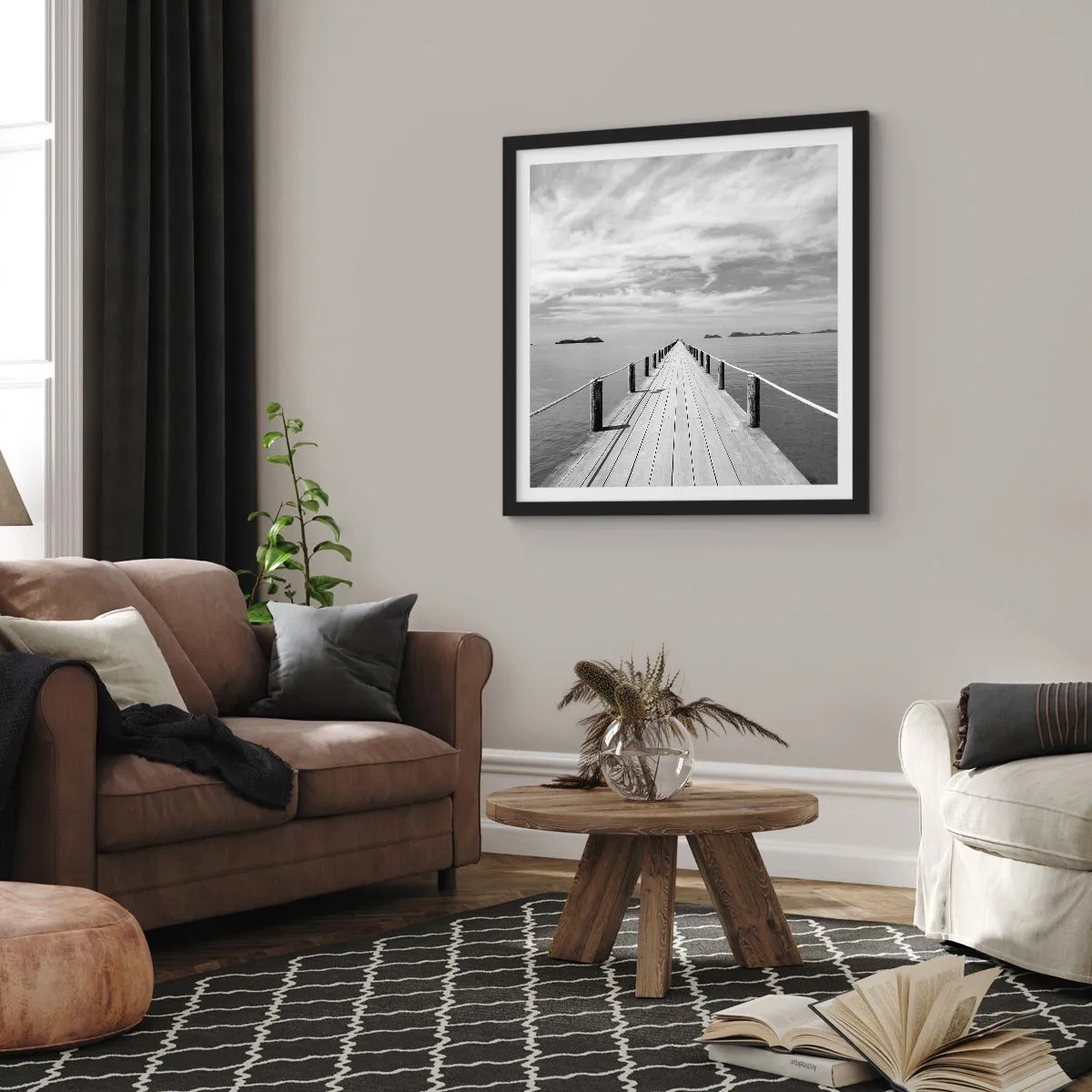 Poster in cornice nera - Forse un viaggio... - 40x40 cm