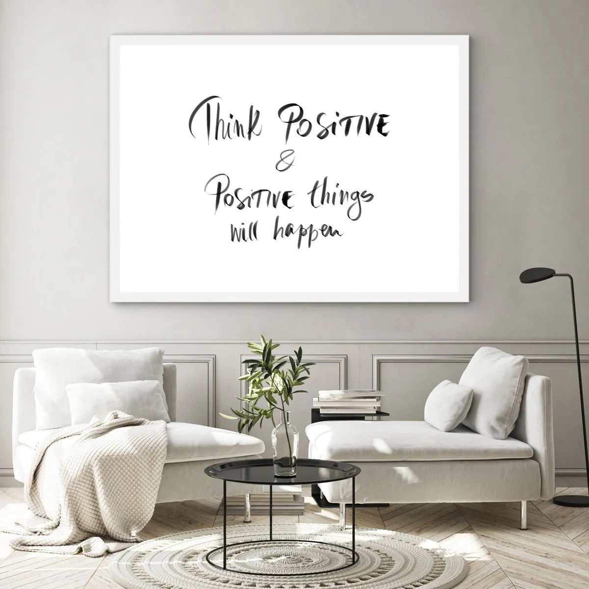 Poster in cornice bianca - Come vivere? - 100x70 cm